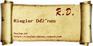 Riegler Dénes névjegykártya